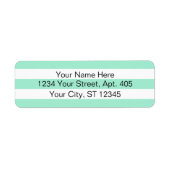 Verse Aqua Stripes gepersonaliseerd Etiket (Voorkant)