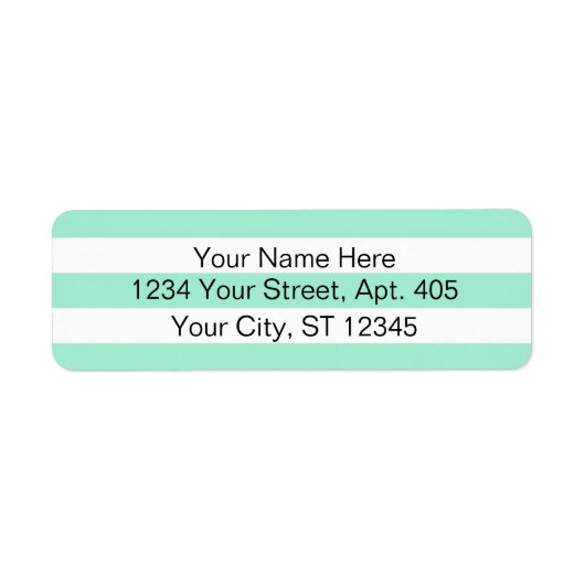 Verse Aqua Stripes gepersonaliseerd Etiket (Voorkant)