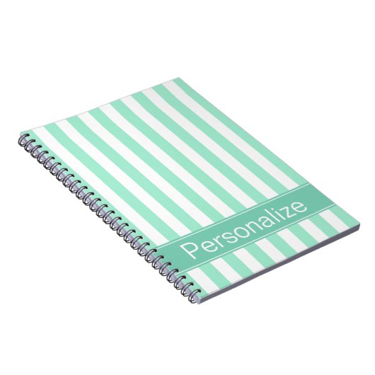 Verse Aqua Stripes gepersonaliseerd Notitieboek (Rechterzijde)