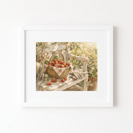 Verse aquarel kunstprint uit de tuin poster