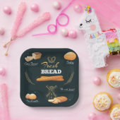 Verse Artisan Brood Bakkerij Loaf Rolls Baguette Papieren Bordje (Feest)