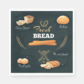 Verse Artisan Brood Bakkerij Loaf Rolls Baguette Servet (Voorkant)