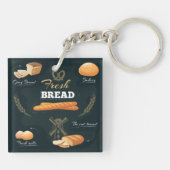 Verse Artisan Brood Bakkerij Loaf Rolls Baguette Sleutelhanger (Achterkant)