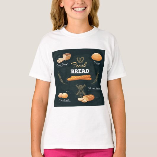 Verse Artisan Brood Bakkerij Loaf Rolls Baguette T-shirt (Voorkant)