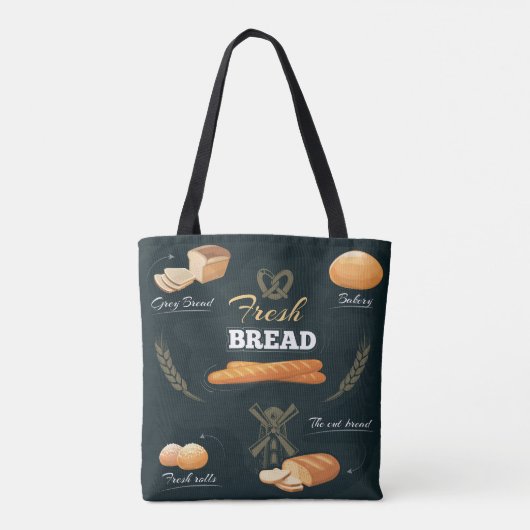 Verse Artisan Brood Bakkerij Loaf Rolls Baguette Tote Bag (Achterkant)