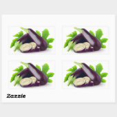 Verse aubergines met bladeren rechthoekige sticker (Vel)