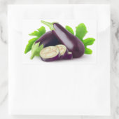 Verse aubergines met bladeren rechthoekige sticker (Tas)