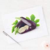 Verse aubergines met bladeren rechthoekige sticker (Envelop)