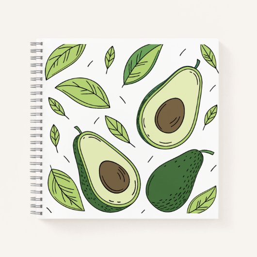 Verse avocado met groene bladeren – Notitieboek Ho (Voorkant)
