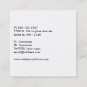 Verse Avocado met pit in Waterverf Green & Grey Vierkante Visitekaartje (Achterkant)