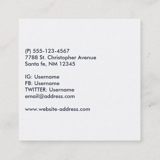 Verse Avocado met pit in Waterverf Green & Grey Vierkante Visitekaartje (Achterkant)