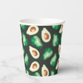 Verse Avocado Waterverf Papieren Bekers (Achterkant)