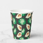 Verse Avocado Waterverf Papieren Bekers (Rechts)