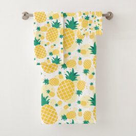 Verse badkamer handdoeken set met ananas motief