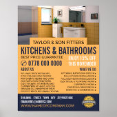 Verse badkamerportret, keuken- en badkamer Fitter Poster (Voorkant)