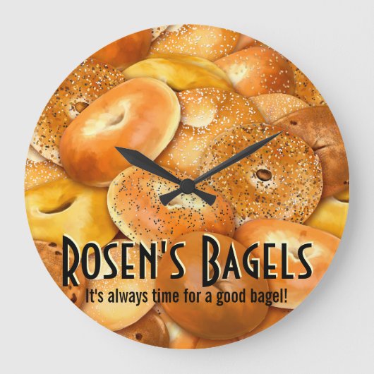Verse Bagels.Deli.Bagel Shop.Baker.Custom Grote Klok (Voorkant)