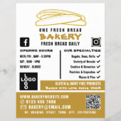 Verse Baguettes, Bakkers, Bakkerij Winkel Adverten Flyer (Voorkant)