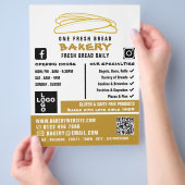 Verse Baguettes, Bakkers, Bakkerij Winkel Adverten Flyer (Hand)