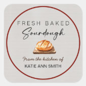 Verse Bakdeeg Zuurdesem Labels Bakkerij Sticker (Voorkant)