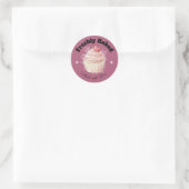 Verse Bakken Paarse Cupcake Bakkerij Sticker (Tas)