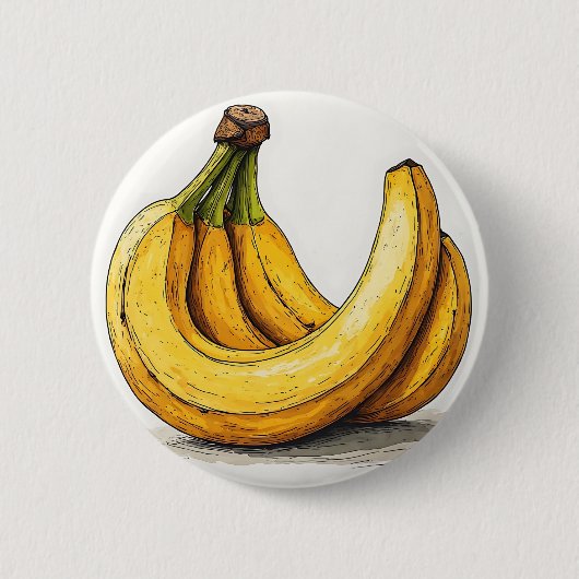 Verse bananentekening ronde button 5,7 cm (Voorkant)