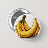Verse bananentekening ronde button 5,7 cm (Voorkant /achterkant)