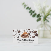 Verse Bekerde Koffiekop | Koffiebonen Visitekaartje (Staand voorkant)