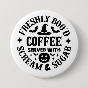 Verse Bekuste Koffie Geserveerd met Schreeuw & Sui Ronde Button 7,6 Cm