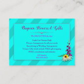 Verse besneden kleurrijke bloemen, Visitekaartje (Achterkant)