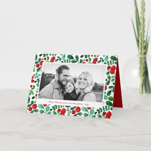 Verse bessen horizontale foto feestdagen kaart (Voorkant)