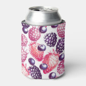 Verse bessen: kleurrijke  achtergrond. blikjeskoeler (Blikje Voorkant)