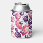 Verse bessen: kleurrijke  achtergrond. blikjeskoeler (Blikje Achterkant)