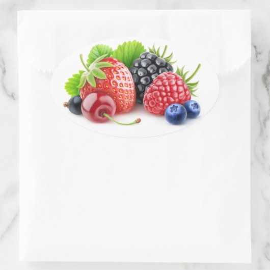 Verse bessen ovale sticker (Tas)