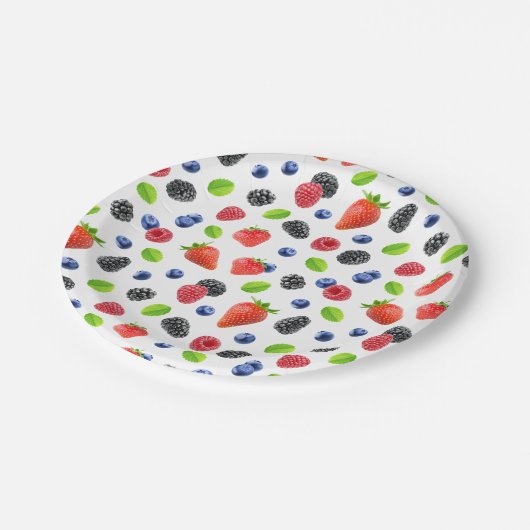 Verse bessen papieren bordje (Gekanteld)