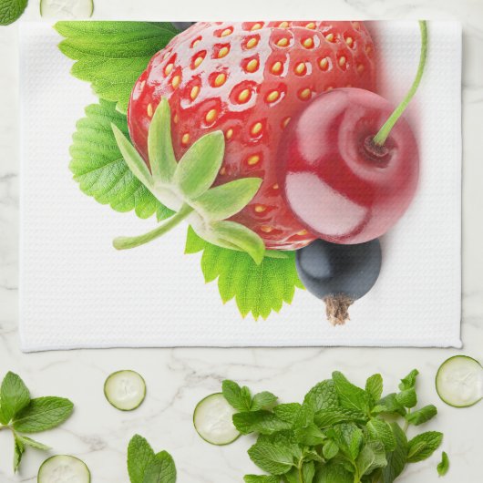 Verse bessen theedoek (Gevouwen)