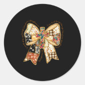 Verse Bible Coquette Christian Jesus Bow Patchwork Ronde Sticker (Voorkant)