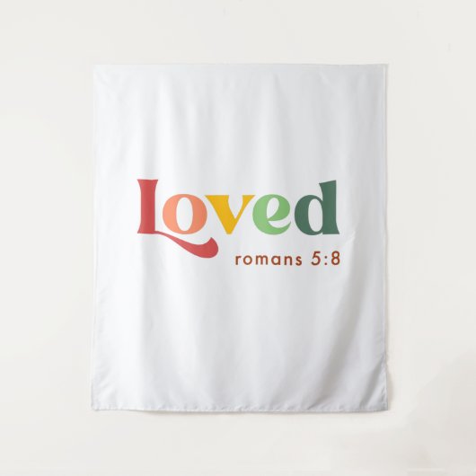 Verse bijbelversie van de liefhebber Roman 5:8 Wandkleed (Voorkant)