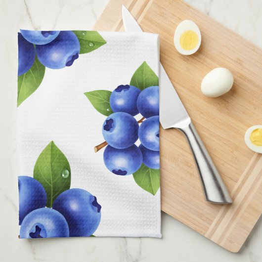 Verse Blaubeer Naadloos Patroon Theedoek (Quarter Fold)
