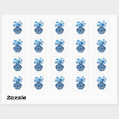 Verse Blauw BLOEMENVAS Label Ontwerp (Vel)