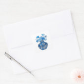 Verse Blauw BLOEMENVAS Label Ontwerp (Envelop)