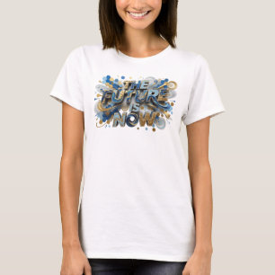 Verse Blauw DE TOEKOMST IS NU Aangepast T-shirt