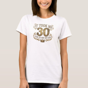 Verse Blauw TOOK 30 LOOK GOOD 2D Aangepaste Creati T-shirt