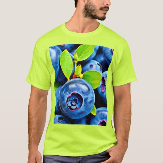 Verse Blauwe Bessen Close-Up T-shirt (Voorkant)