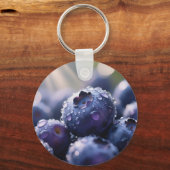 Verse Blauwe Bosbessen Close Up Sleutelhanger (Achterkant)