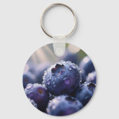 Verse Blauwe Bosbessen Close Up Sleutelhanger (Achterkant)