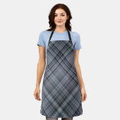 Verse Blauwe Bosbessen Navy Blauwe Schotse Ruit Schort (Gedragen)