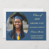 Verse Blauwe Gele Elegante Foto Uitnodiging (Voorkant)