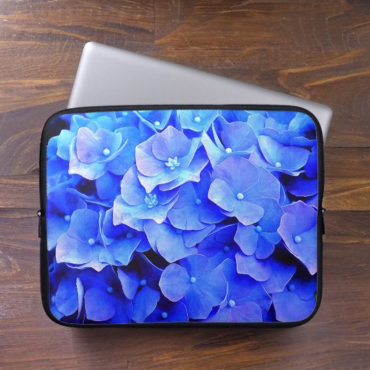 Verse blauwe hydrangeas laptophoes laptop sleeve