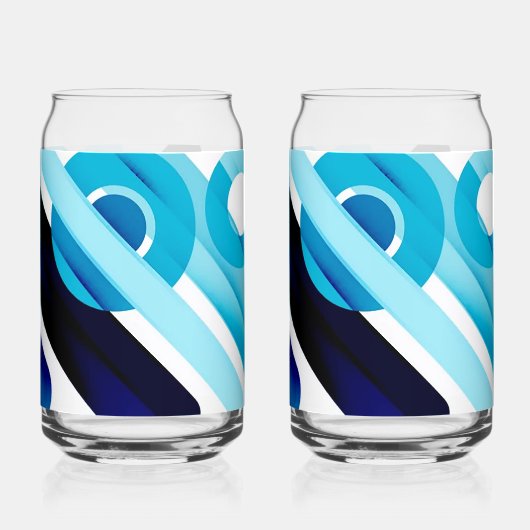 Verse Blauwe Moden Stijl Set Blikvorm Glas (Achterkant)