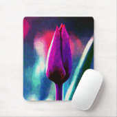 Verse Bloeiende Paarse Tulp Impressionist Muismat (Met muis)